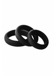 Набор из 3 черных эрекционных колец Smooth Silicone Cockring Pack - Dream Toys - в Смоленске купить с доставкой