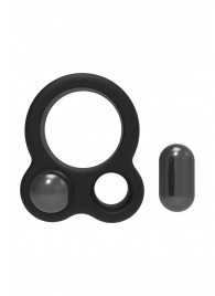 Черное эрекционное кольцо с утяжелителями Cockring Dual Weight - Dream Toys - в Смоленске купить с доставкой