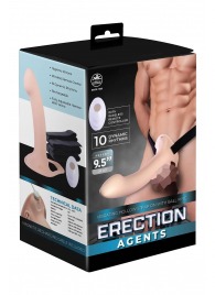Телесный полый страпон с вибрацией Erection Agents - 24,1 см. - NMC - купить с доставкой в Смоленске