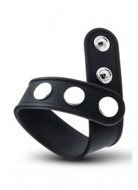 Черное эрекционное кольцо на кнопках - Blush Novelties - в Смоленске купить с доставкой