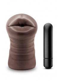Коричневый мастурбатор-ротик Krystal Vibrating Masturbator - Blush Novelties - в Смоленске купить с доставкой