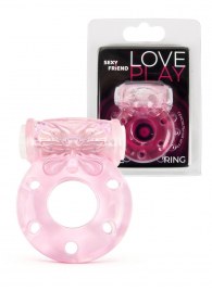 Розовое эрекционное виброкольцо с бабочкой - 1137 - в Смоленске купить с доставкой