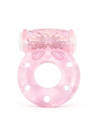 Розовое эрекционное виброкольцо с бабочкой - 1137 - в Смоленске купить с доставкой