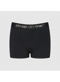 Черные трусики-боксеры для фиксации насадок Strap-on-me Harness Lingerie Allure - size XS - Strap-on-me - купить с доставкой в Смоленске