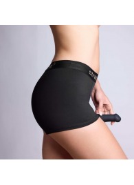 Черные трусики-боксеры для фиксации насадок Strap-on-me Harness Lingerie Allure - size L - Strap-on-me - купить с доставкой в Смоленске