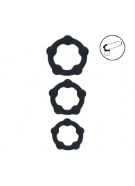Набор из 3 эрекционных колец Beaded Silicone Cockring Set - Shots Media BV - в Смоленске купить с доставкой