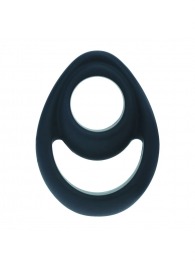 Черное эрекционное кольцо Double Ergo Silicone Cockring - Shots Media BV - в Смоленске купить с доставкой