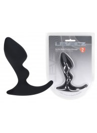 Черная анальная пробка для массажа простаты Double Ripple Silicone Prostate Massager - Shots Media BV - в Смоленске купить с доставкой