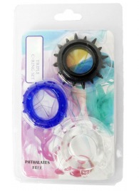 Набор из 3 эрекционных колец разного цвета и рельефа - Boys of Toys - в Смоленске купить с доставкой