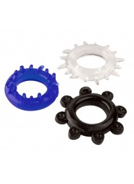 Набор из 3 эрекционных колец разного цвета и рельефа - Boys of Toys - в Смоленске купить с доставкой