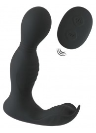 Черная анальная пробка с вибрацией, вращением и пультом ДУ RC Butt Plug with 2 Functions - Orion - в Смоленске купить с доставкой