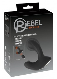 Черная анальная вибропробка с функцией расширения RC Butt Plug with 3 functions - Orion - в Смоленске купить с доставкой