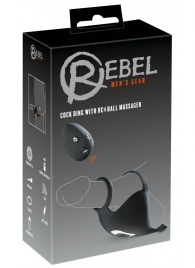 Черная вибронасадка для эрекции и стимуляции мошонки Cock ring with RC ball massager - Orion - в Смоленске купить с доставкой