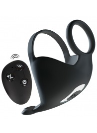 Черная вибронасадка для эрекции и стимуляции мошонки Cock ring with RC ball massager - Orion - в Смоленске купить с доставкой