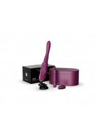 Фиолетовая секс-машина с функцией нагрева, насадками и присоской Sesh - Zalo - купить с доставкой в Смоленске