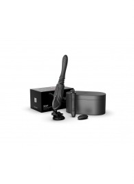 Черная секс-машина с функцией нагрева, насадками и присоской Sesh - Zalo - купить с доставкой в Смоленске