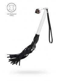 Плеть с белой рукоятью и чёрными хлыстами - 50 см. - Pecado - купить с доставкой в Смоленске