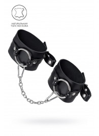 Черные оковы из толстой кожи с люверсами - Pecado - купить с доставкой в Смоленске