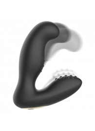Черный вибромассажер простаты с ротацией и пультом ДУ - Ibiza - в Смоленске купить с доставкой