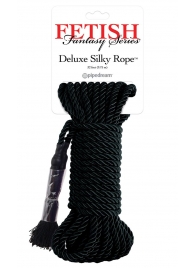 Черная веревка для фиксации Deluxe Silky Rope - 9,75 м. - Pipedream - купить с доставкой в Смоленске