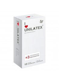 Ультратонкие презервативы Unilatex Ultra Thin - 12 шт. + 3 шт. в подарок - Unilatex - купить с доставкой в Смоленске