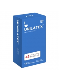 Классические презервативы Unilatex Natural Plain - 12 шт. + 3 шт. в подарок - Unilatex - купить с доставкой в Смоленске