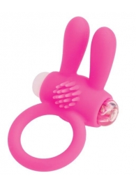 Розовое эрекционное виброкольцо A-toys с ушками - A-toys - в Смоленске купить с доставкой