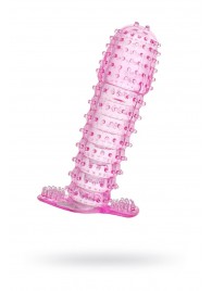 Гелевая розовая насадка с шипами - 12 см. - Toyfa Basic - в Смоленске купить с доставкой