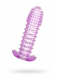 Гелевая фиолетовая насадка с шипами - 12 см. - Toyfa Basic - в Смоленске купить с доставкой