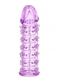 Гелевая фиолетовая насадка на фаллос с шипами - 12 см. - Toyfa Basic - в Смоленске купить с доставкой