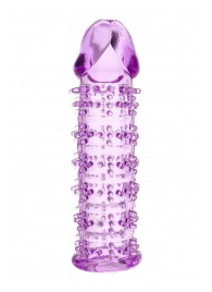 Гелевая фиолетовая насадка на фаллос с шипами - 12 см. - Toyfa Basic - в Смоленске купить с доставкой