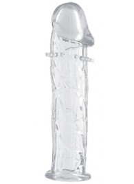 Гладкая прозрачная насадка с усиками под головкой - 12,5 см. - Toyfa Basic - в Смоленске купить с доставкой