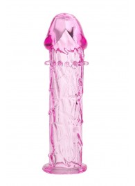 Гладкая розовая насадка с усиками под головкой - 12,5 см. - Toyfa Basic - в Смоленске купить с доставкой