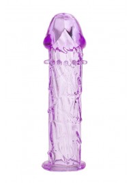 Гладкая фиолетовая насадка с усиками под головкой - 12,5 см. - Toyfa Basic - в Смоленске купить с доставкой