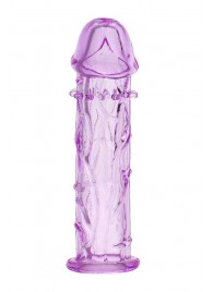 Гладкая фиолетовая насадка с усиками под головкой - 12,5 см. - Toyfa Basic - в Смоленске купить с доставкой