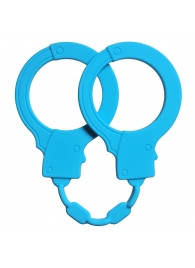 Голубые силиконовые наручники Stretchy Cuffs Turquoise - Lola Games - купить с доставкой в Смоленске