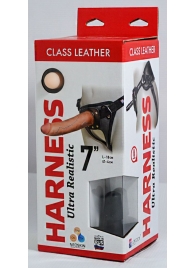 Насадка-фаллоимитатор на кожаных трусиках Harness Ultra Realistic 7  - 18 см. - LOVETOY (А-Полимер) - купить с доставкой в Смоленске