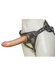 Насадка-фаллоимитатор на кожаных трусиках Harness Ultra Realistic 7  - 18 см. - LOVETOY (А-Полимер) - купить с доставкой в Смоленске