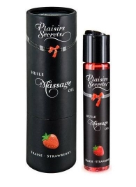Массажное масло с ароматом клубники Huile de Massage Gourmande Fraise des Bois - 59 мл. - Plaisir Secret - купить с доставкой в Смоленске
