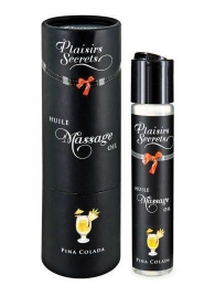 Массажное масло с ароматом пина колады Huile de Massage Gourmande Pina Colada - 59 мл. - Plaisir Secret - купить с доставкой в Смоленске