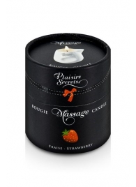 Массажная свеча с ароматом клубники Bougie de Massage Gourmande Fraise - 80 мл. - Plaisir Secret - купить с доставкой в Смоленске