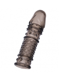 Дымчатая закрытая насадка ToyFa XLover с чешуйками и пупырышками - 13,5 см. - ToyFa - в Смоленске купить с доставкой