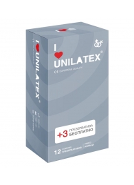 Презервативы с рёбрами Unilatex Ribbed - 12 шт. + 3 шт. в подарок - Unilatex - купить с доставкой в Смоленске