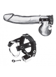 Утяжка на пенис на замочке Duo Cock And Ball Lock - BlueLine - купить с доставкой в Смоленске