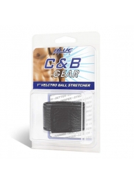 Чёрная утяжка на мошонку 1  Velcro Ball Stretcher - BlueLine - купить с доставкой в Смоленске