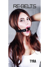 Чёрный кожаный чокер-кляп Tyra Black - Rebelts - купить с доставкой в Смоленске