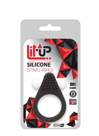 Чёрное эрекционное кольцо LIT-UP SILICONE STIMU RING 1 BLACK - Dream Toys - в Смоленске купить с доставкой