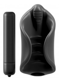 Чёрный мастурбатор Vibrating Silicone Stimulator с вибрацией - Pipedream - в Смоленске купить с доставкой