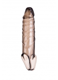 Дымчатая фаллическая насадка с подхватом и закрытой головкой - 16,2 см. - ToyFa - в Смоленске купить с доставкой