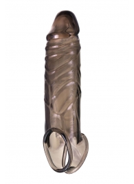 Дымчатая фаллическая насадка с подхватом и закрытой головкой - 16,2 см. - ToyFa - в Смоленске купить с доставкой